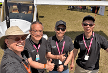 Dan Johnson poses with the team at Sun 'n Fun 2025. Photo by Dan Johnson.